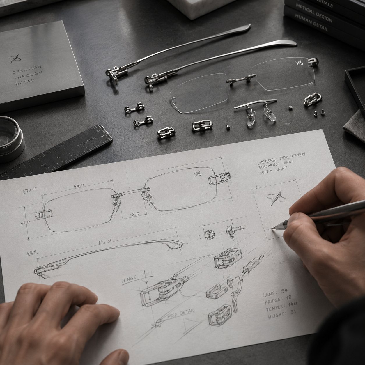 Plano técnico de un modelo de la cápsula Creation